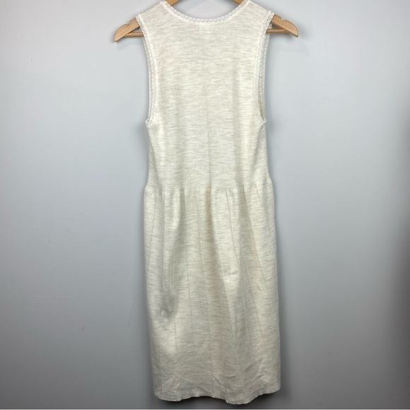 INTIMO • Italian Wool Blend Cottage Core Sleeveless Knit Dress - Picture 2 of 9